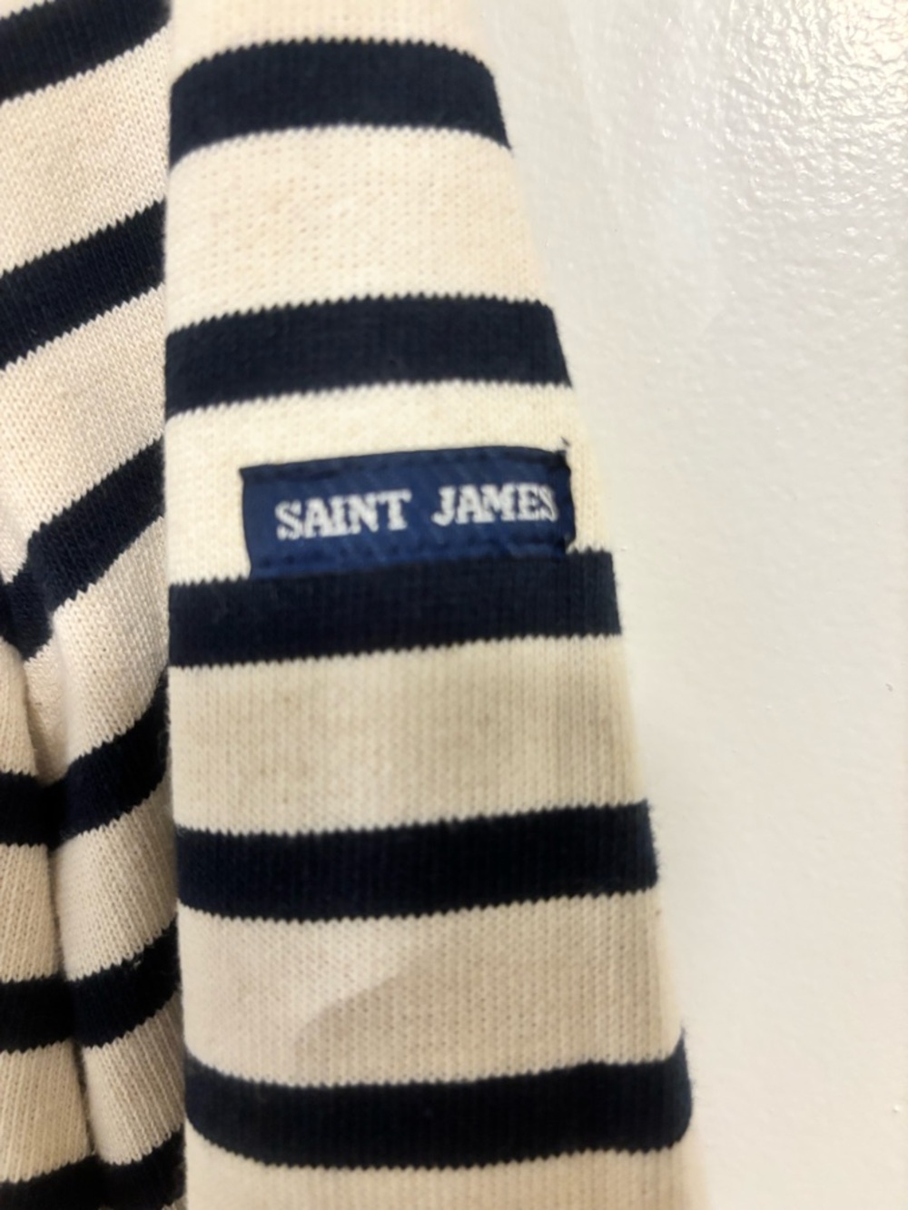 St. James Atelier Striped Long Sleeve Top with Red Heart Elbow Red Patches - Picture 4 of 12